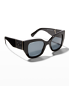 Ferragamo Gancini 51mm Gradient Modified Rectangular Sunglasses In Black