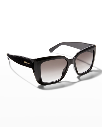 FERRAGAMO RECTANGLE GANCIO INJECTION PLASTIC SUNGLASSES