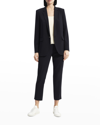 Theory Bracelet-sleeve Boyfriend Cutaway Blazer In Deep Navy