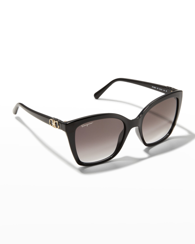 FERRAGAMO GANCINI SQUARE INJECTION PLASTIC SUNGLASSES