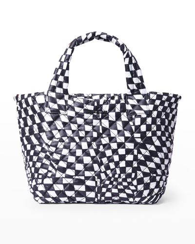 Mz Wallace Small Metro Quilted Nylon Tote Deluxe In Checkerboard