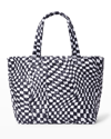 Mz Wallace Metro Deluxe Large Check Tote Bag In Checkerboard Metr