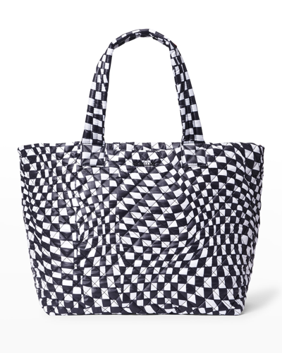 Mz Wallace Metro Deluxe Large Check Tote Bag In Checkerboard Metr