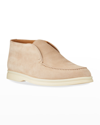 Loro Piana Open Walk Suede Ankle Boots In Chocolate