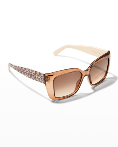 FERRAGAMO RECTANGLE GANCIO INJECTION PLASTIC SUNGLASSES