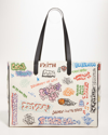 Golden Goose California Graffiti Leather Tote Bag In White