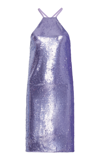 Attico Audrey Sequined Low Back Mini Dress In Purple