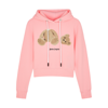 Palm Angels Pink Logo Hooded Cotton Sweatshirt In Light Pink