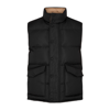 Alexander Mcqueen Men Padded And Quilted Nylon Sleeveless Jacket With Back Mcqueen Graffiti Print In Black