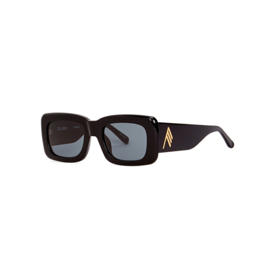 Linda Farrow Luxe X The Attico Marfa Black Rectangle-frame Sunglasses