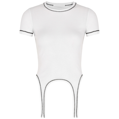 Helmut Lang White Ribbed Cotton Top