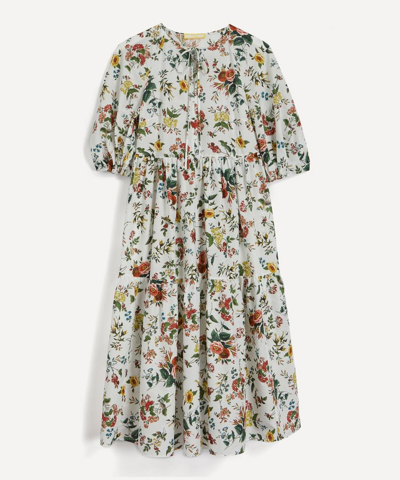 Erdem Porto Linen Dress - Size 10 In White