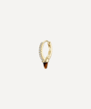 MARIA TASH MARIA TASH 18CT 8MM TIGER'S EYE SHORT SPIKE DIAMOND ETERNITY HOOP EARRING