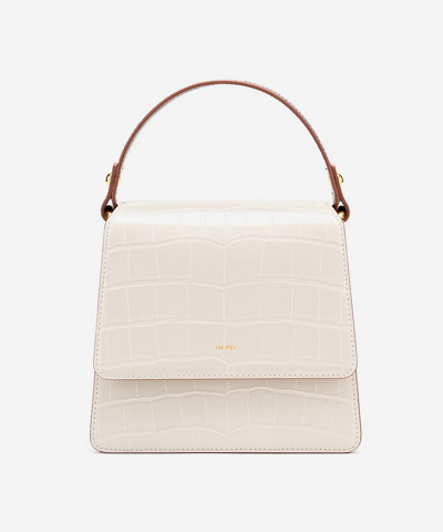 Jw Anderson The Fae Acrylic Chain Top Handle Vegan Leather Cross-body Bag In Beige And Brown