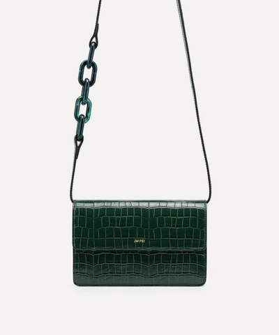 Jw Pei Julia Acrylic Chain Vegan Leather Cross-body Bag In Dark Green