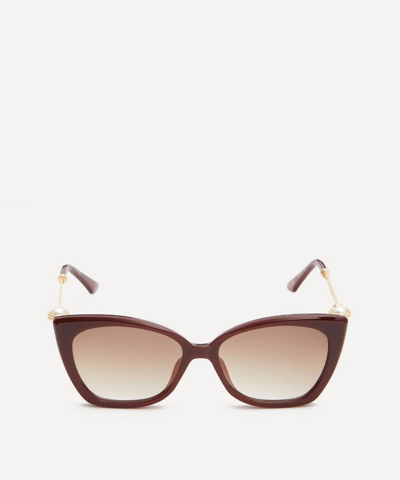 Le Specs X Missoma Lyra Sphere Cat-eye Sunglasses In Burgundy