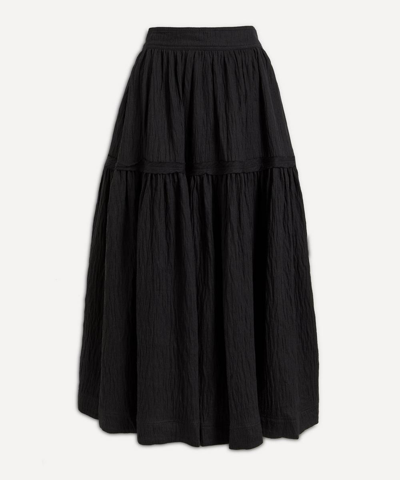 Aje Admiration Gathered Midi-skirt In Black