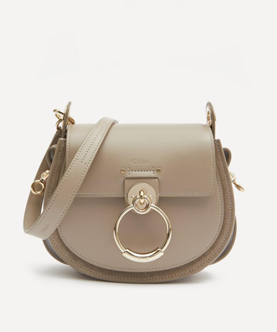 Chloé Tess Small Leather Shoulder Bag In Motty Grey