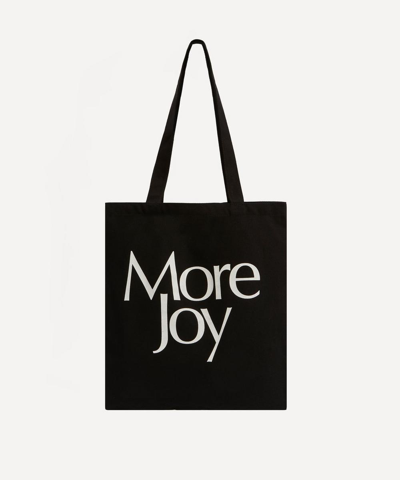 More Joy By Christopher Kane More Jore Cotton Tote Bag In Black