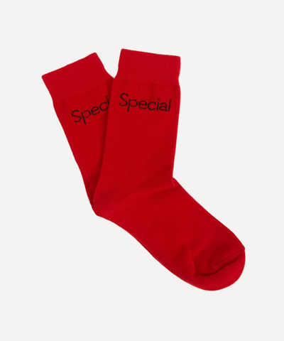 More Joy By Christopher Kane Special Cotton Socks In Red