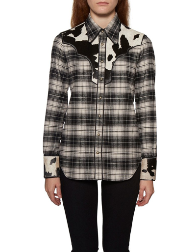 Dsquared2 Checked Panelled Shirt In Multi