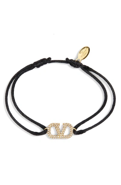 Valentino Garavani Vlogo Signature Pavé Cord Bracelet In Multicolor