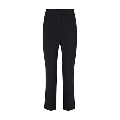 Max Mara Campos Stretch Cotton Blend Ankle Trousers In Nero