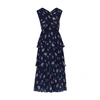 Self-portrait Pansy Print Chiffon Crossover Midi Dress Multi In Color