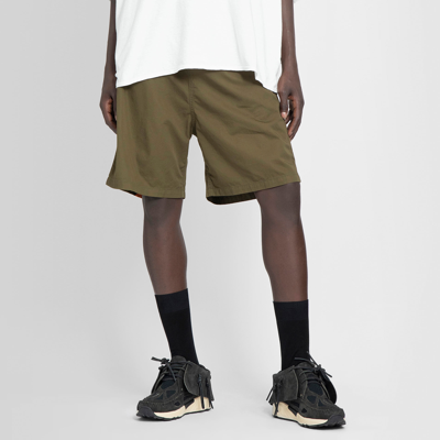 Kapital Wide-leg Belted Logo-print Cotton-twill Bermuda Shorts In Green