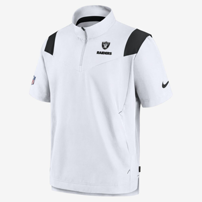 Nike Men's Sideline Coach Lockup (nfl Las Vegas Raiders) Short-sleeve Jacket In White