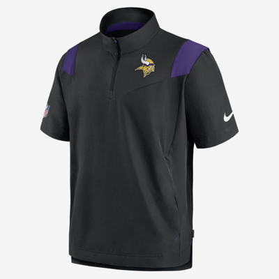 Nike Men's Sideline Coach Lockup (nfl Minnesota Vikings) Short-sleeve Jacket In Black