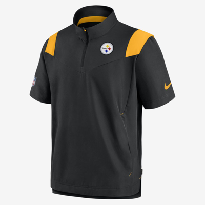 Nike Men's Sideline Coach Lockup (nfl Pittsburgh Steelers) Short-sleeve Jacket In Black