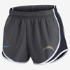 Nike Women's Dri-fit Logo Tempo (nfl Los Angeles Chargers) Shorts In Grey