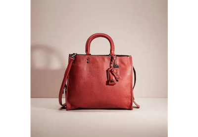 Coach Restored Rogue In Black Copper/washed Red