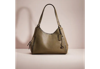 Coach Restored Lori Shoulder Bag With Snakeskin Detail In Pewter/army Green