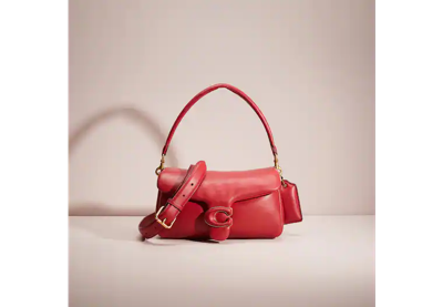 Coach Restored Pillow Tabby Shoulder Bag 26 In Brass/red Apple