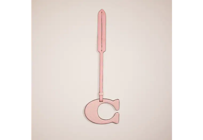 Coach Remade Signature Bag Charm In Pink/multi