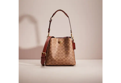 Coach Restored Willow Bucket Bag In Signature Canvas In Brass/tan/rust