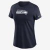 Nike Women's College Navy Seattle Seahawks Logo Essential T-shirt In Blue