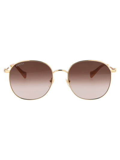Gucci Gg1142s Sunglasses In Brown,gold Tone