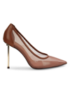 Bcbgmaxazria Maxxa Coffee Shear Mesh/leather Pump In Coffee
