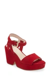 Cecelia New York Betty Platform Wedge Sandal In Red