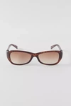 Urban Renewal Vintage Slim Rectangle Sunglasses In Brown
