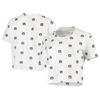 Boxercraft White Auburn Tigers Cropped Allover Print T-shirt In White