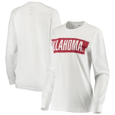 PRESSBOX PRESSBOX WHITE OKLAHOMA SOONERS BIG BLOCK WHITEOUT LONG SLEEVE T-SHIRT