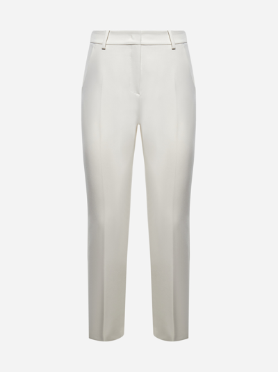 Weekend Max Mara Patata Viscose-blend Trousers In White