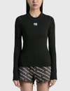 ALEXANDER WANG T LOGO PATCH CREWNECK TOP