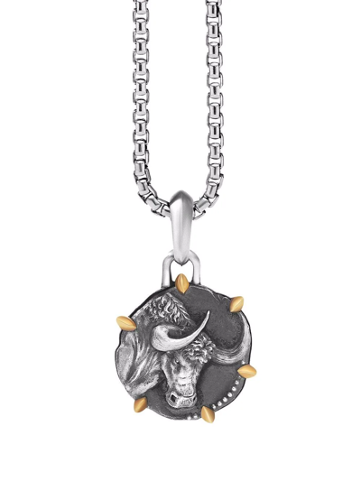 David Yurman 17mm Taurus Zodiac Amulet Enhancer Pendant In Silver