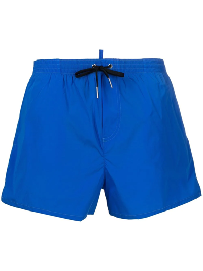 Dsquared2 Icon-print Drawstring Swim Shorts In Blue
