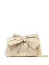 Loeffler Randall Plissé Metallic Bow Crossbody Bag In Gold
